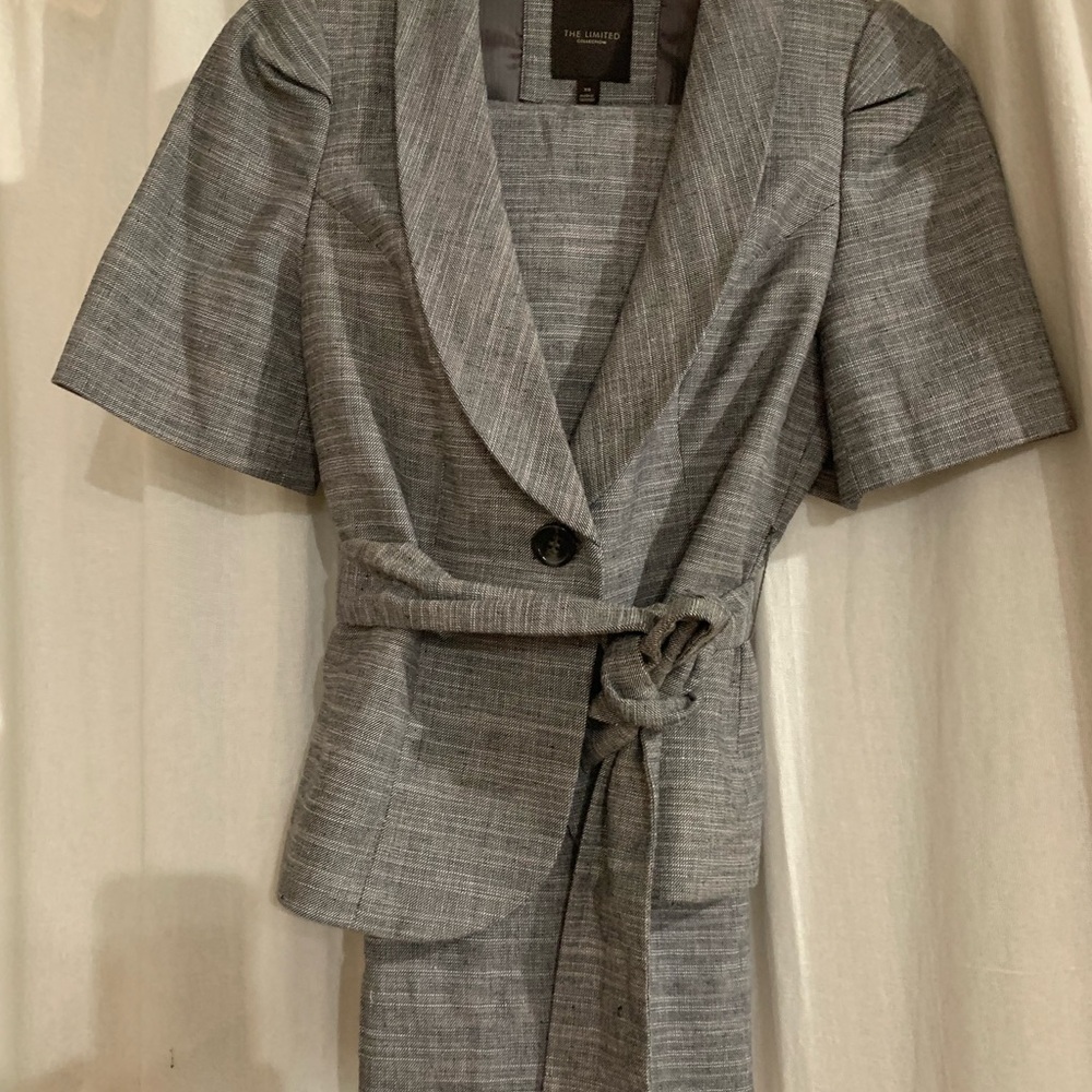 The Limited Gray Suit with Belt